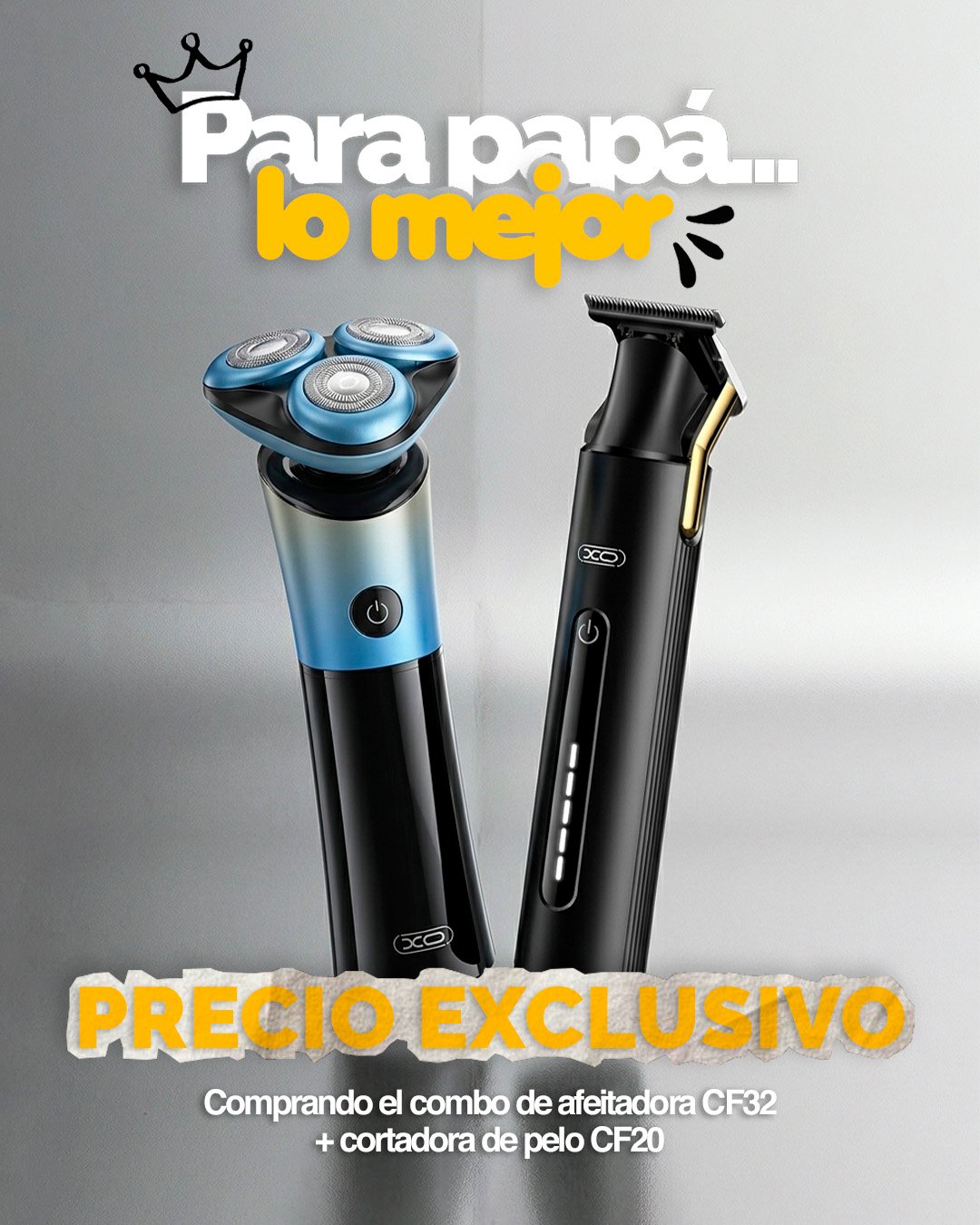COMBO AFEITADORA + CORTADORA DE CABELLO Y BARBA